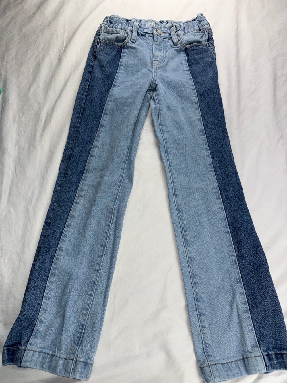 KanCan‎ Two-Tone Light & Dark Blue Panel straight Jeans